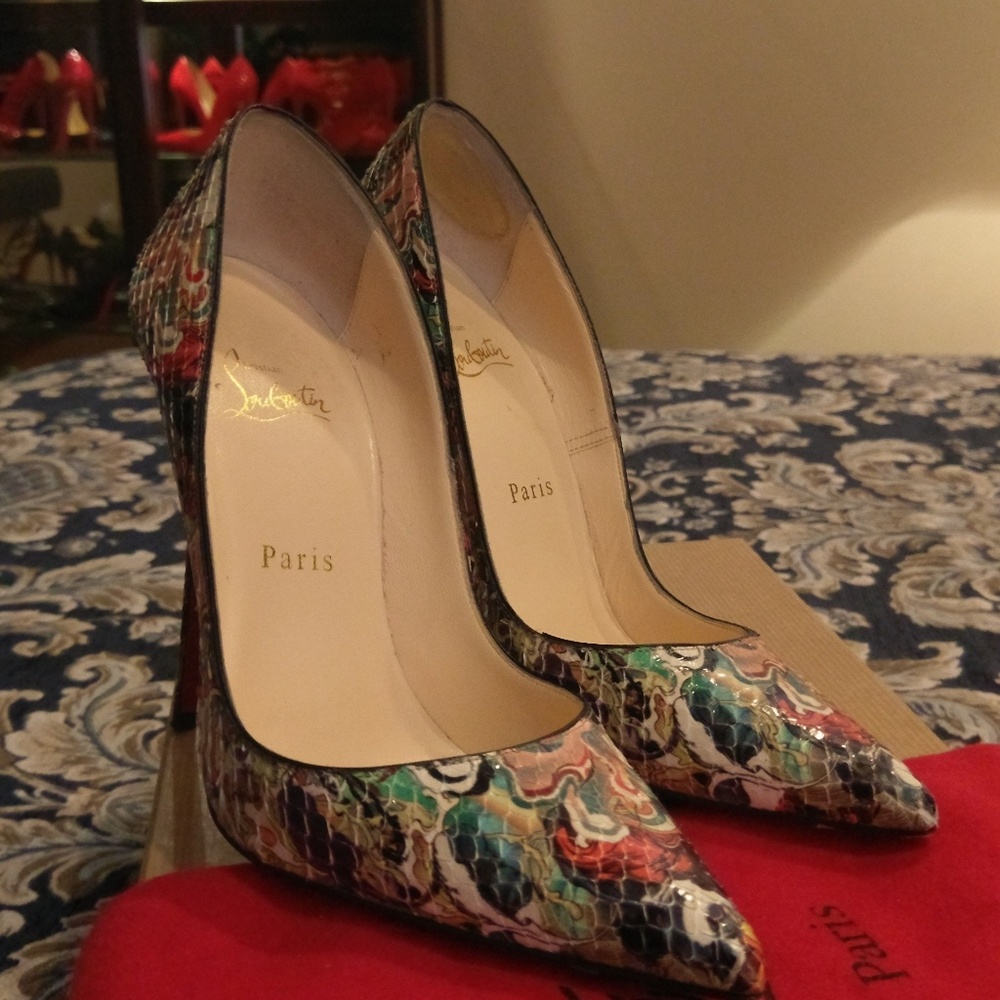 Christian Louboutin 120mm So Kate python/snakeskin